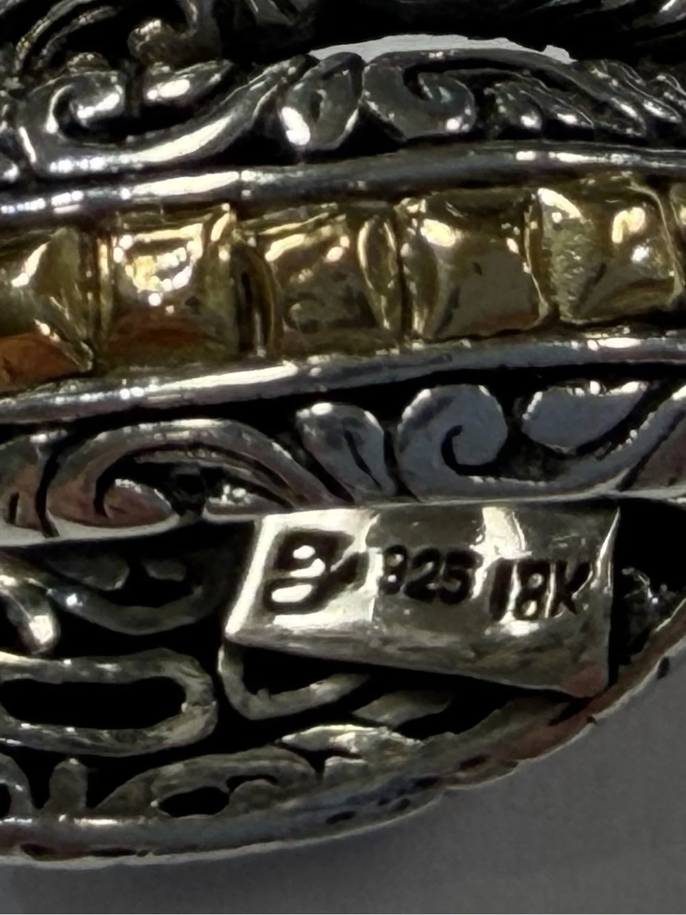 Samuel B. Sterling Silver & 18k Gold Ornate Crossover Ring